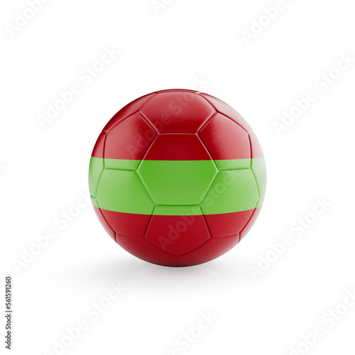 3D football soccer ball with Transnistria national team flag isolated on white background - 3D Rendering