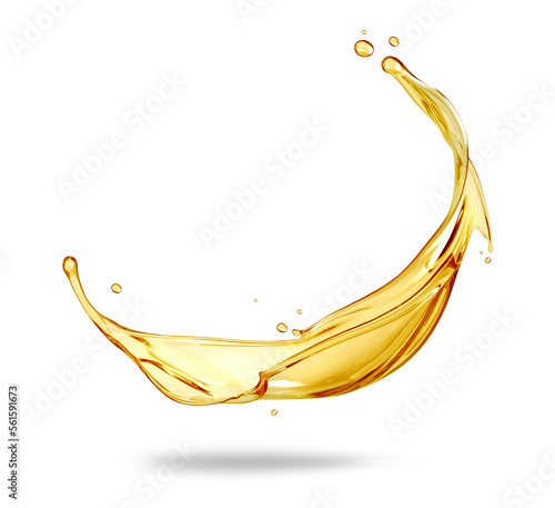 Beautiful splash with drops of oily liquid