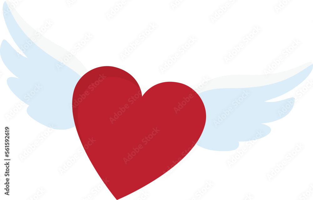 Red heart with wings Red heart with wings