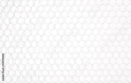 3D white color honeycomb mosaic texture background of hexagonal grids. Backgrounds and textures. 3d render.