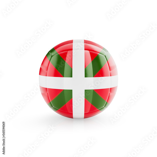 Free Download 3D volleyball ball with Basque Country national team flag isolated on white background - 3D Rendering - GFXLoad
