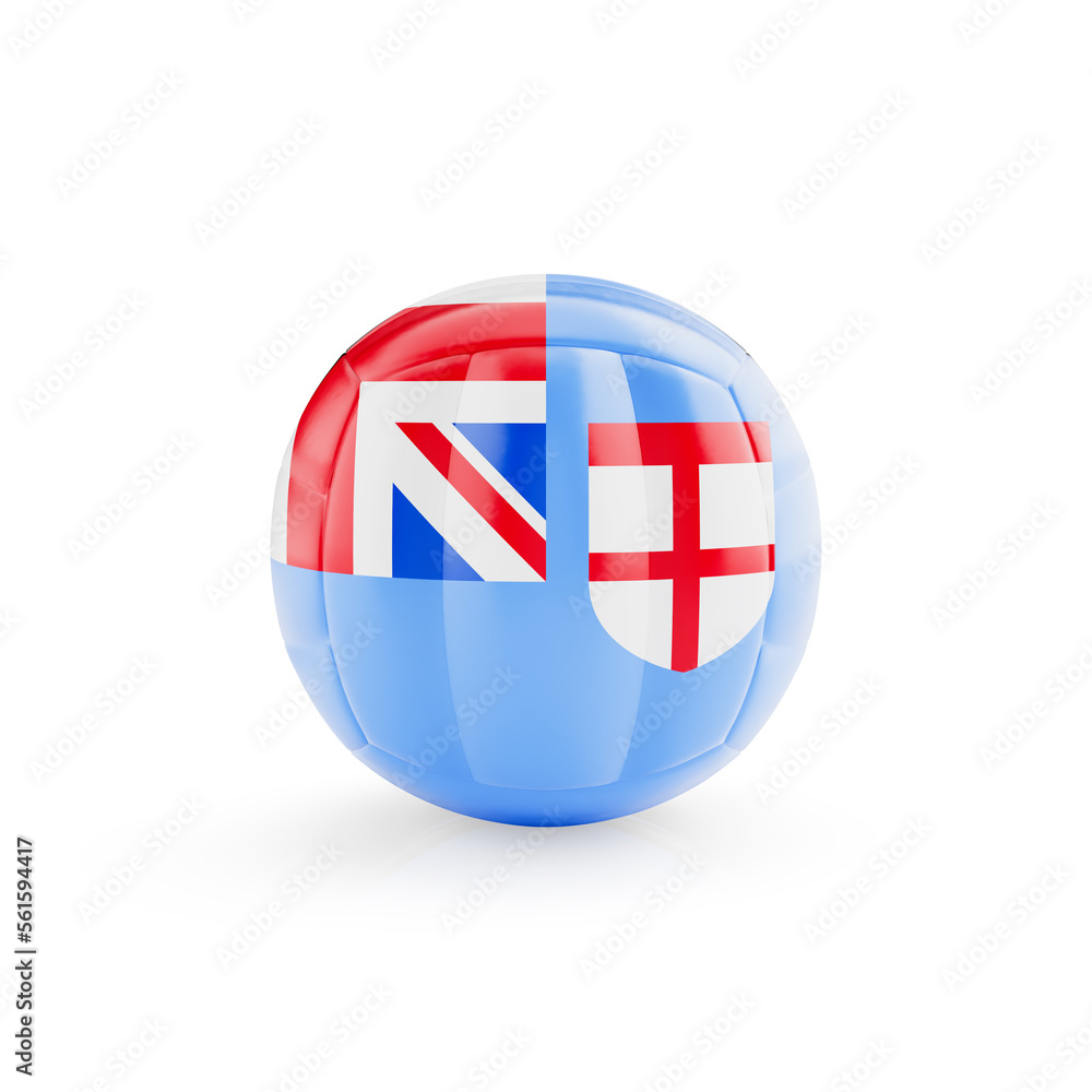 3D volleyball ball with Fiji national team flag isolated on white background - 3D Rendering 3D volleyball ball with Fiji national team flag isolated on white background - 3D Rendering