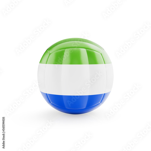 3D volleyball ball with Galapagos Islands national team flag isolated on white background - 3D Rendering