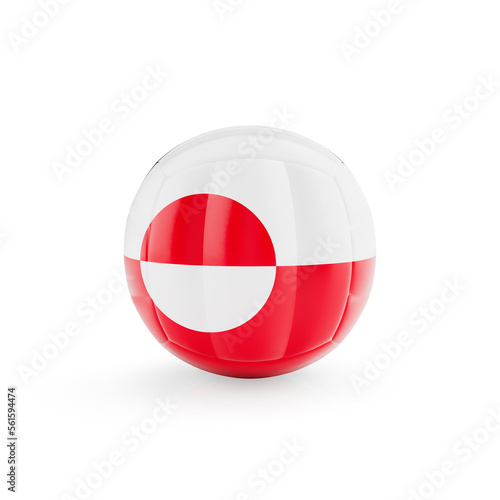 Free Download 3D volleyball ball with Greenland national team flag isolated on white background - 3D Rendering - GFXLoad