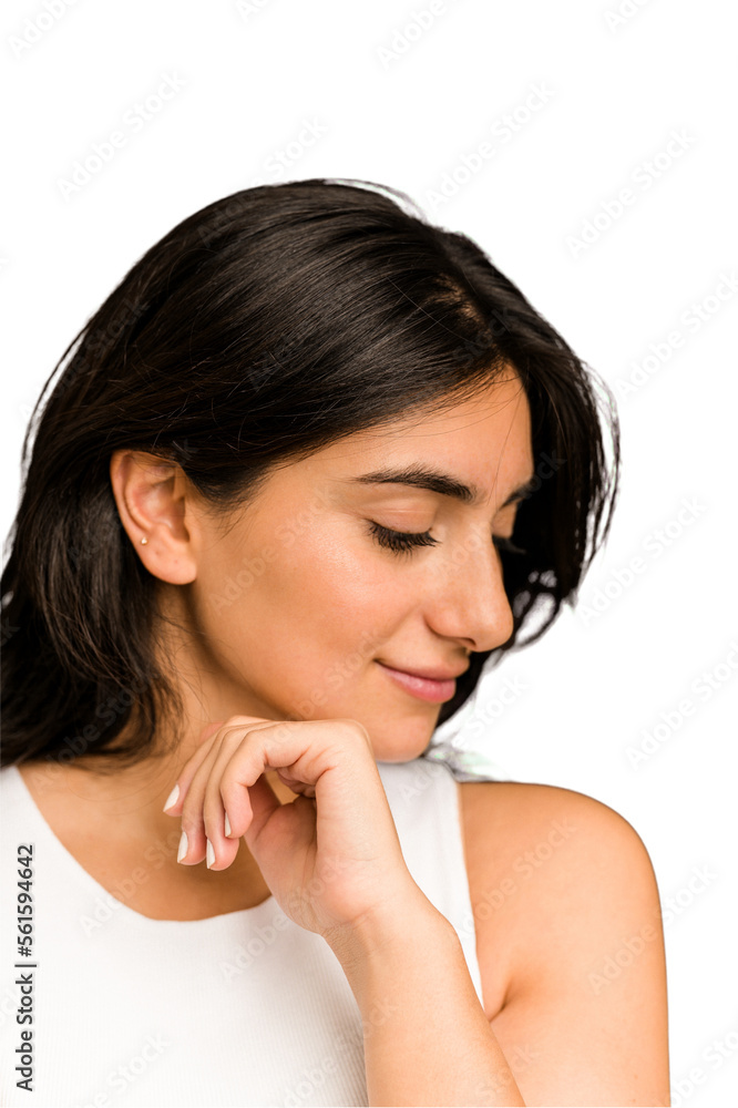 Young indian woman face closeup cut out isolated Young indian woman face closeup cut out isolated