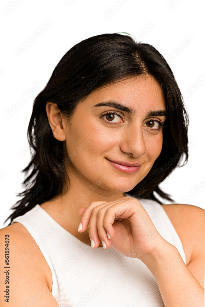 Young indian woman face closeup cut out isolated Young indian woman face closeup cut out isolated