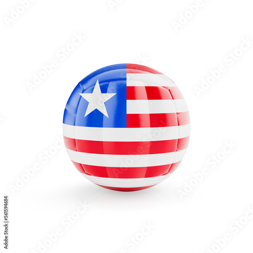 3D volleyball ball with Liberia national team flag isolated on white background - 3D Rendering