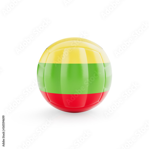 3D volleyball ball with Lithuania national team flag isolated on white background - 3D Rendering