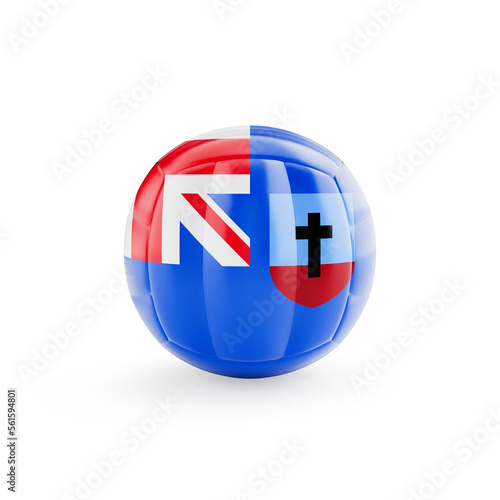 3D volleyball ball with Montserrat national team flag isolated on white background - 3D Rendering