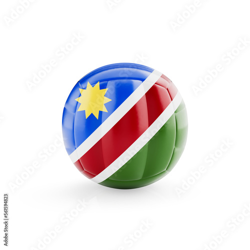 3D volleyball ball with Namibia national team flag isolated on white background - 3D Rendering