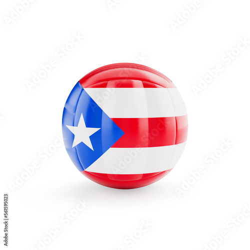 3D volleyball ball with Puerto Rico national team flag isolated on white background - 3D Rendering