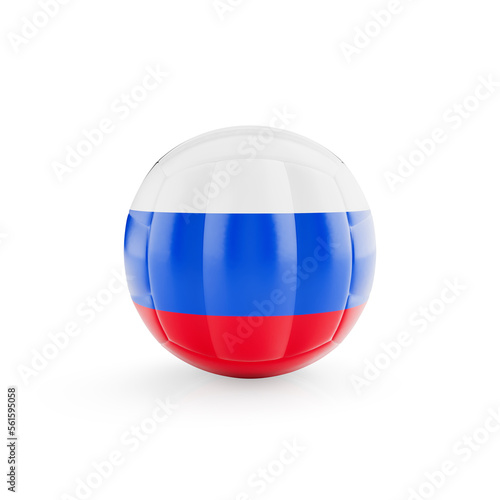 Free Download 3D volleyball ball with Russia national team flag isolated on white background - 3D Rendering - GFXLoad