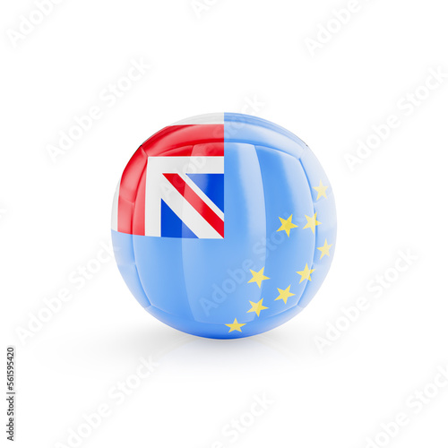 Free Download 3D volleyball ball with Tuvalu national team flag isolated on white background - 3D Rendering - GFXLoad