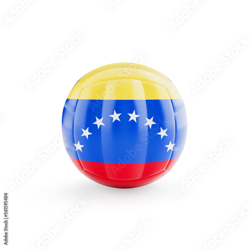 3D volleyball ball with Venezuela national team flag isolated on white background - 3D Rendering