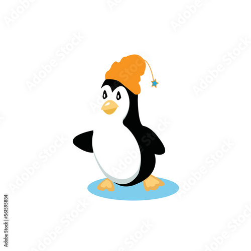 Penguin cartoon colored clipart illustration