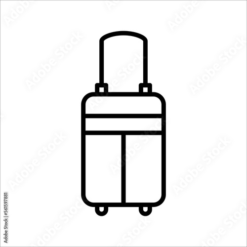 Travel, baggage, tourism, baggage, airport vector line icon, on white background.