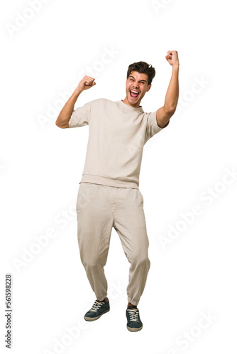 фотографія Young caucasian man full body isolated on white background