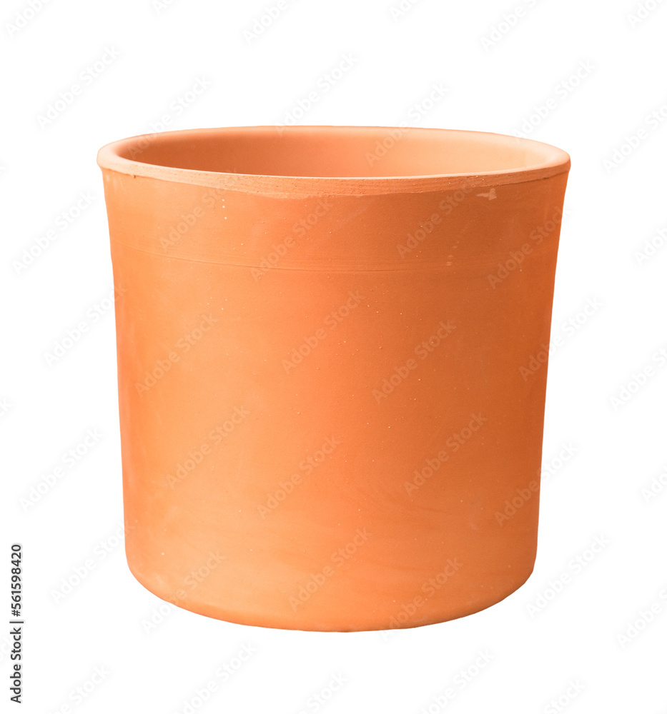 Cut out clay pot, home decoration isolated Cut out clay pot, home decoration isolated