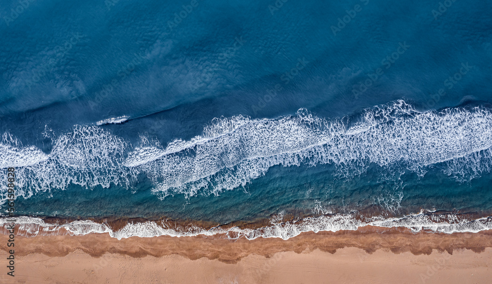 Banner Beautiful aerial sand beach and blue sea, travel Turkey, top view from drone Banner Beautiful aerial sand beach and blue sea, travel Turkey, top view from drone