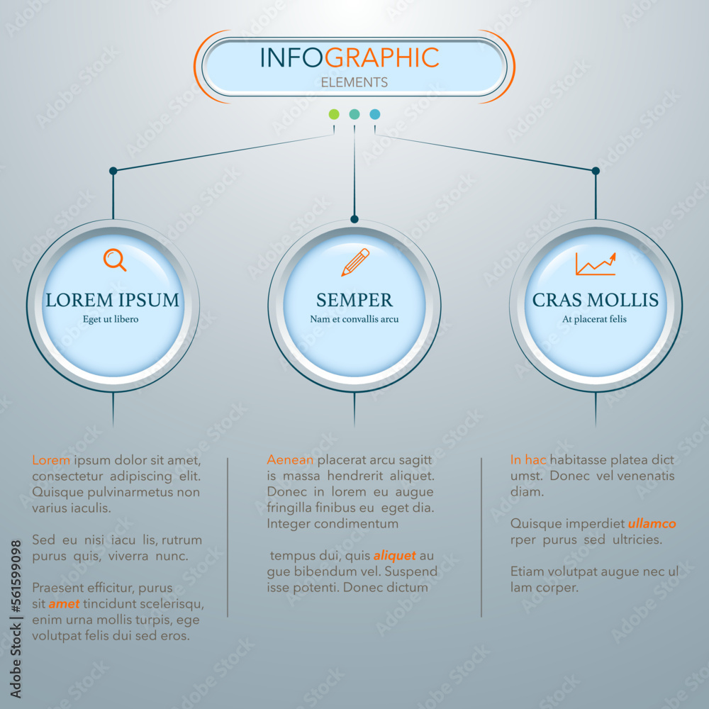 3 Step Pattern Design Three circle options or steps pattern. Vector illustration. Can be used ...
