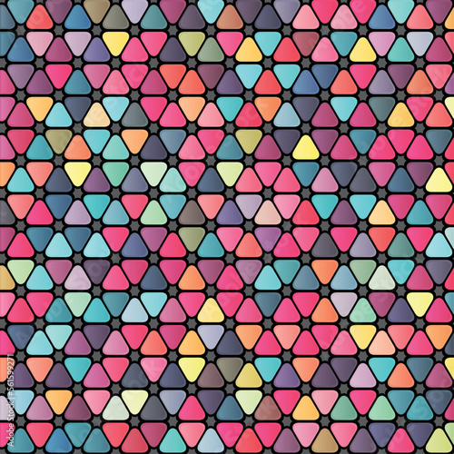 Abstract bright color triangles background. Geometric multicolor pattern for modern design. Vector