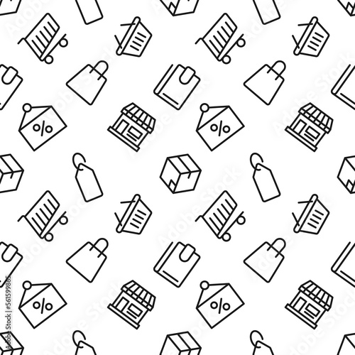 Vector seamless pattern of business, shopping, retail for web sites, wrapping, printing, postcards, web sites, apps