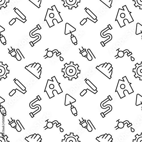 Vector seamless pattern of repair and renovation for web sites, wrapping, printing, postcards, web sites, apps