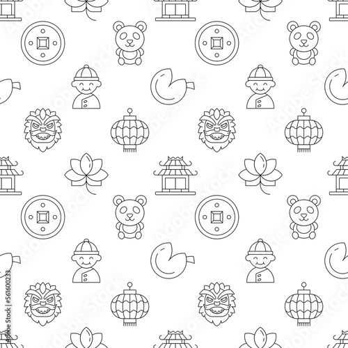 Seamless repeating pattern of Chinese New Year for web sites, wrapping, printing, postcards, web sites, apps
