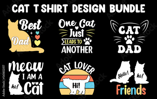 Cat t-shirt design bundle  Cat t-shirt set  cat vector bundle  trendy cat t-shirt  cats design set  cat silhouette set