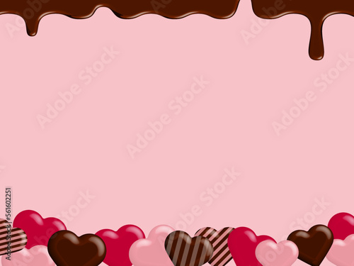 溶けた滴るチョコ ハート 立体的 バレンタイン Valentine's Day
