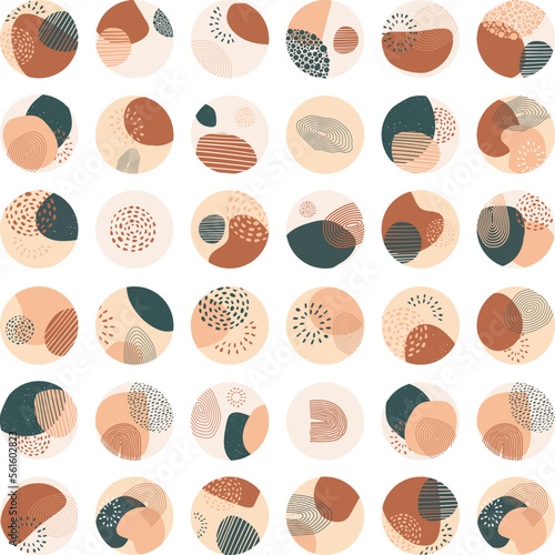 Elegant rosy gold and nutral color abstract pattern, color pelette, lusurious and business vibes laconic vector design element for card, header, invitation, poster, social media, post publication.
