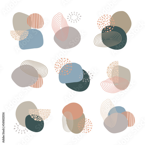 Elegant rosy gold and nutral color abstract pattern, color pelette, lusurious and business vibes laconic vector design element for card, header, invitation, poster, social media, post publication.