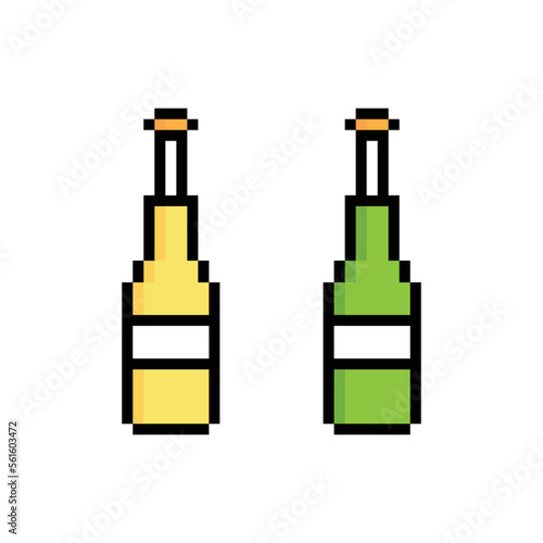 pixel beer bottle icon vector vector pixel art element for 8 bit game