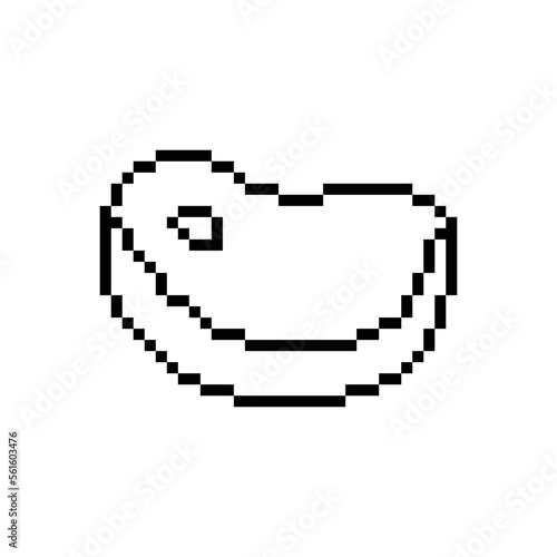  steak meat  icon 8 bit, pixel art food  icon for game  logo. 