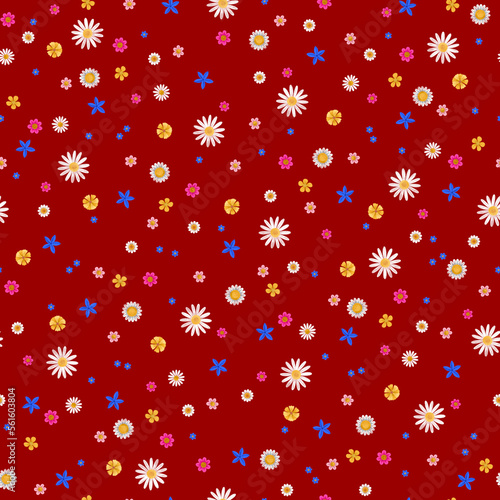 Seamless floral background. Ditsy pattern. Small cute flowers.