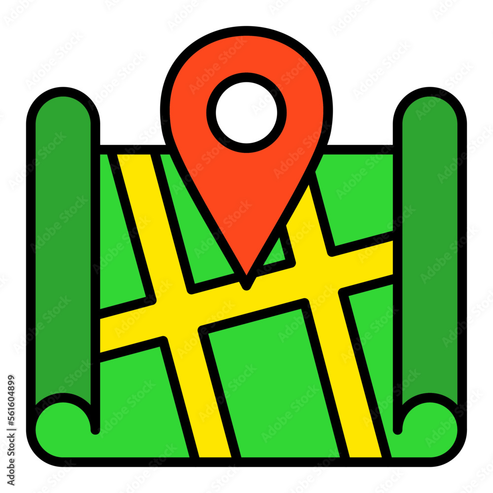 Location Pin Filled Line Icon