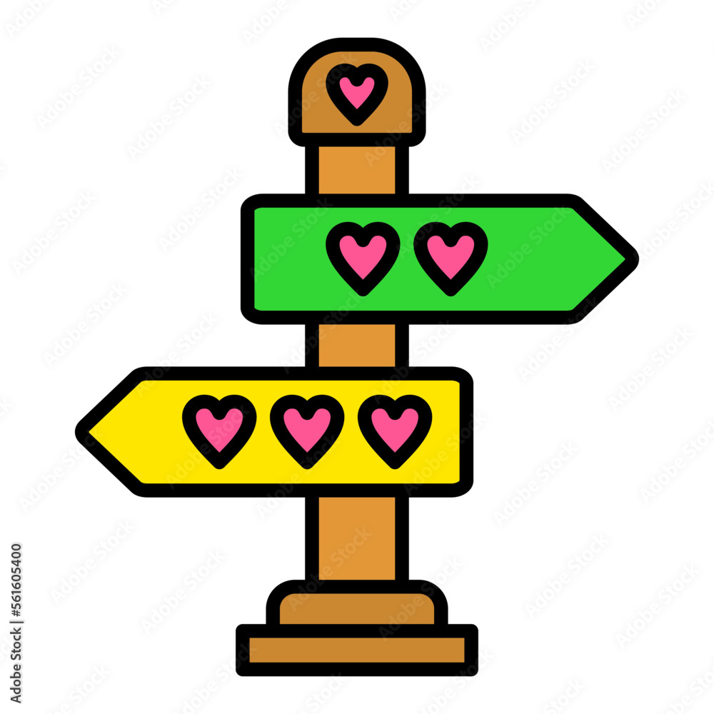 Naklejka premium Directions Filled Line Icon