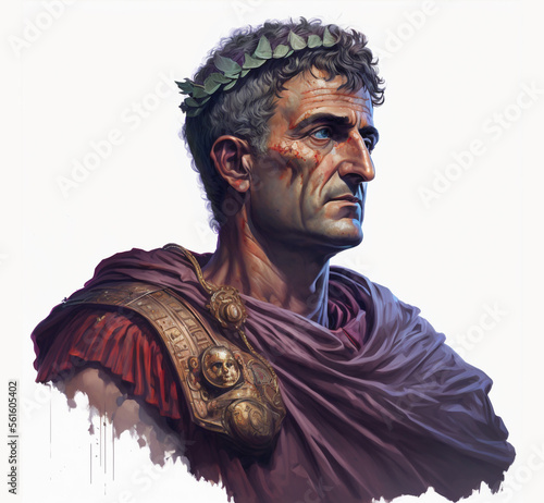 A painting of Roman Gaius Julius Caesar photo