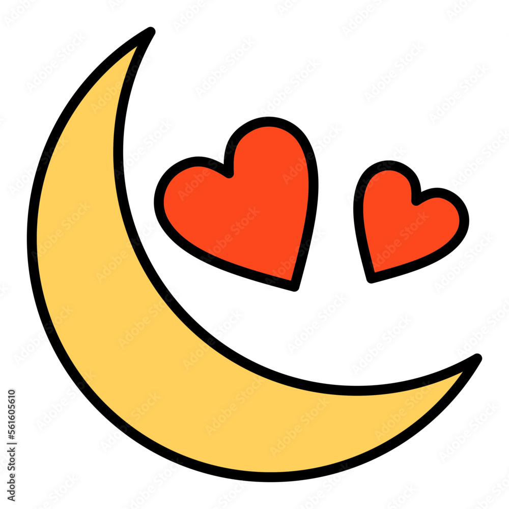 Moon Filled Line Icon Moon Filled Line Icon