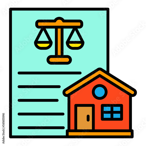 Property Law Filled Line Icon