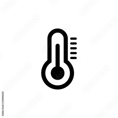 Thermometer with scale icon. Indicator for measuring temperature in room and on street with control of differences in viral vector diseases