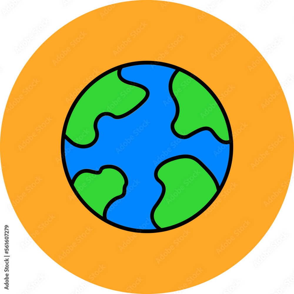 Earth Multicolor Circle Filled Line Icon Earth Multicolor Circle Filled Line Icon