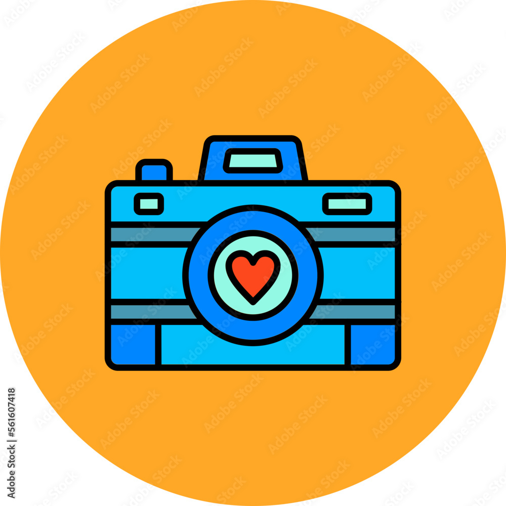 Camera Multicolor Circle Filled Line Icon Camera Multicolor Circle Filled Line Icon