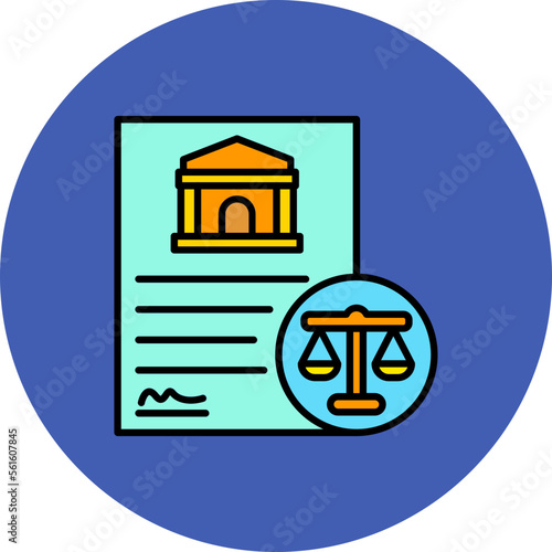 Legislation Multicolor Circle Filled Line Icon