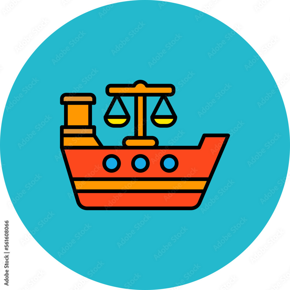 Maritime Laws Multicolor Circle Filled Line Icon Maritime Laws Multicolor Circle Filled Line Icon