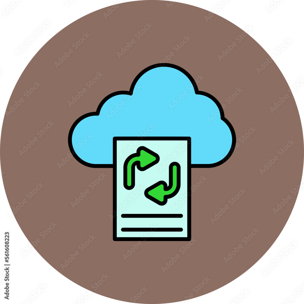 Backup File Multicolor Circle Filled Line Icon Backup File Multicolor Circle Filled Line Icon