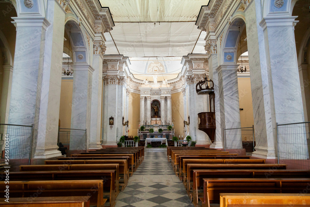 Church interior in Stromboli, Aeolian Islands, Sicily, Italy