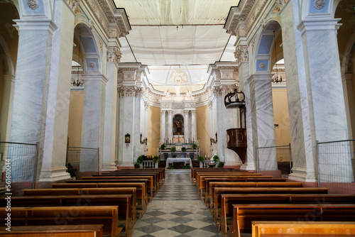 Church interior in Stromboli, Aeolian Islands, Sicily, Italy