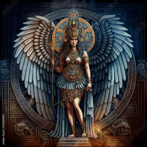 Wallpaper Mural Ancient Sumerian mythology. Ninazu,ancient Sumerian mythological god. Created with Generative AI technology. Torontodigital.ca