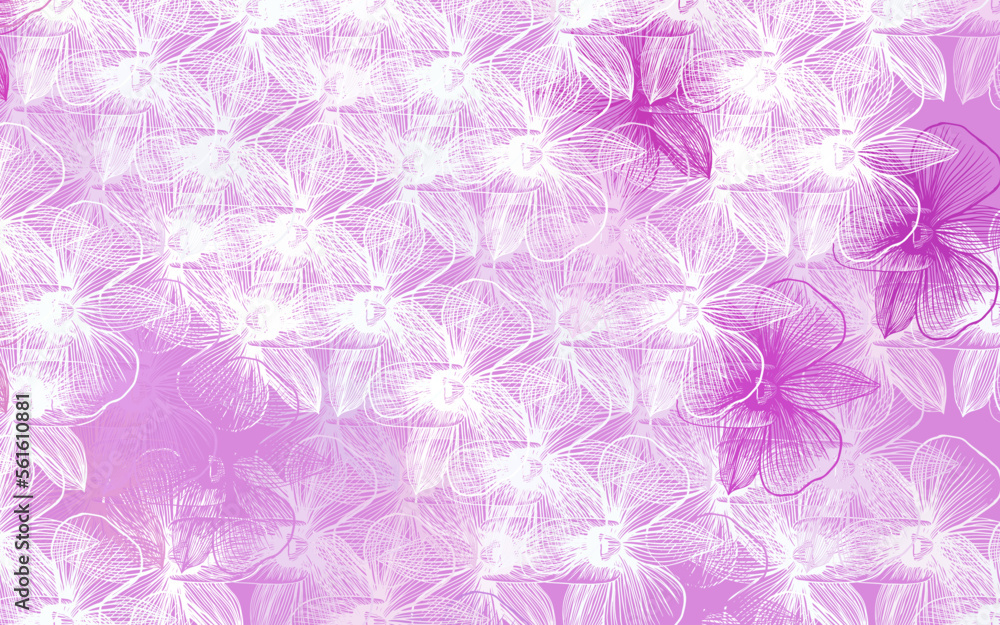 Light Pink vector abstract pattern with flowers.